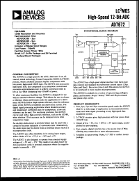 AD7672BQ05 datasheet: -0.3 to +7V; 1000mW; LC2MOS high-speed 12-bit ADC AD7672BQ05