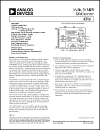 AD768ACHIPS datasheet: 5V; 465mW; 16-bit, 30 MSPS D/A converter. For arbitrary waveform generation, communications waveform reconstruction, vector stroke display AD768ACHIPS