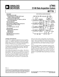 AD7716BS datasheet: -0.3 to +7V; 450mW; LC2MOS 22-bit data acquisition system. For biomedical data acquisition, ECG and EEG machines, process control AD7716BS