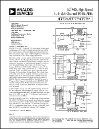 AD7776AR datasheet: -0.3 to +7V; 875mW; LC2MOS, high speed 1-channel 10-bit ADC. For HDD servos, instrumentation AD7776AR