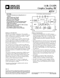 AD779JN datasheet: -0.3 to +18V; 14-bit 128kSPS complete sampling ADC AD779JN