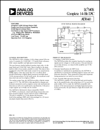 AD7840JN datasheet: 0.3-7V; 450mW; LC2MOS complete 14-bit MDAC AD7840JN