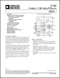 AD7868AQ datasheet: 0.3-7V; 450mW; LC2MOS complete 12-bit analog I/O system. For digital signal processing, speech recognition and synthesis, stectrum analysis, high speed modems, DSP servo control AD7868AQ