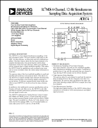 AD7874BN datasheet: 0.3-7V; 1000mW; LC2MOS 4-channel, 12-bit, simultaneous sampling data acquisition system. For sonar, motor controllers, adaptive filetrs, digital signal processing AD7874BN