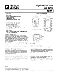 AD827JR datasheet: 18V; 1.5W; high-speed, low-powered Op Amp AD827JR