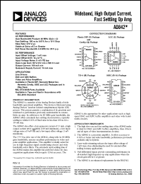 AD842 datasheet: 18V; 1.3W; wideband fast settling Op Amp AD842