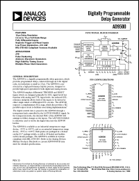 AD9500TE datasheet: 7V; 30mA; digitaly programmable delay generator. For ATE, pulse deskewing, arbitary waveform generators AD9500TE