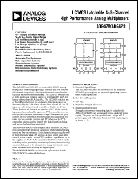 ADG428BN datasheet: 44V; 30-100mA; LC2MOS latchable 4-/8-channel high performance analog multiplexer. For automatic test equipment, data acquisition systems ADG428BN