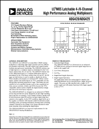 ADG429BP datasheet: 44V; 30-100mA; LC2MOS latchable 4-/8-channel high performance analog multiplexer. For automatic test equipment, data acquisition systems ADG429BP