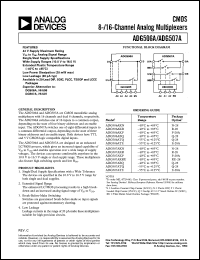 ADG507ABQ datasheet: 44V; 20-40mA; 470mA; CMOS 8-/16-channel analog multiplexer ADG507ABQ