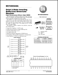 MC74HC540AF datasheet: Octal 3-State  Inverting Buffer/Line Driver/Line Receiver MC74HC540AF
