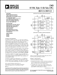 ADV7121KN80 datasheet: +7V; CMOS 80MHz, triple 10-bit video DAC. For high resolution color graphics, CAE/CAD/CAM applications, image processing, instrumentation, video signal reconstruction ADV7121KN80