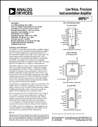 AMP01EX datasheet: 4.5-18V; 3.0/3.4mA; low noise, precision instrumentation amplifier AMP01EX
