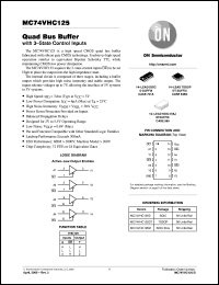 MC74VHC125DR2 datasheet: Quad Bus Buffer with 3-State Control Inputs MC74VHC125DR2