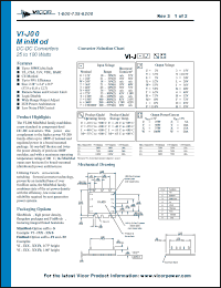 VI-J0VEX datasheet: InputV:12V; outputV:5.8V; 25-100W; DC-DC converter VI-J0VEX