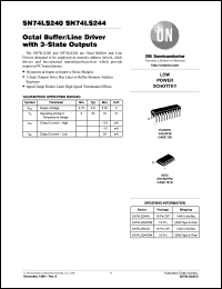 SN74LS240MEL datasheet: Octal Buffer/Line Driver with 3-State Outputs SN74LS240MEL