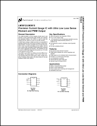 LM3813M-1.0 datasheet: Precision current gauge IC with ultra low loss sense element and PWM output, sense +/-1A LM3813M-1.0