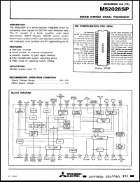 M52026SP datasheet: Secam chroma signal processor M52026SP