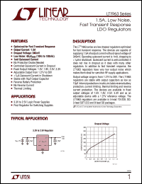 LT1963ES8-1.5 datasheet: 1.5A, low noise, fast transient response LDO regulator, 1.5V LT1963ES8-1.5