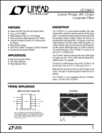 LTC1064-7MJ datasheet: Linear phase, 8th order lowpass filter LTC1064-7MJ