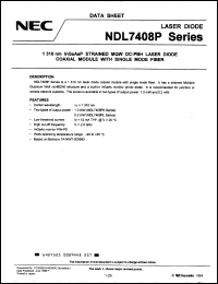 NDL7408PLC datasheet: 1310 nm InGaAsP strained MQW DC-PBH laser diode NDL7408PLC