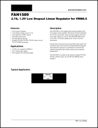 FAN1589MX datasheet: 2.7A, 1.2V low dropout linear regulator for VRM8.5 FAN1589MX