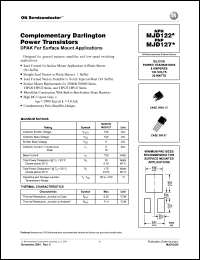 MJD127-1 datasheet: PNP transistor, for general purpose amplifier and low speed switching applications, 100V, 8A MJD127-1