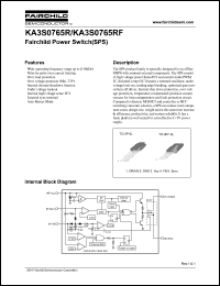 KA3S0765R-YDTU datasheet: Fairchild power switch(SPS), 650V, 7A KA3S0765R-YDTU