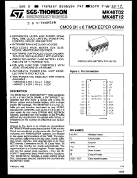 MK48T12B-20 datasheet: CMOS 2K x 8 timekeeper SRAM, 200ns MK48T12B-20