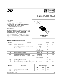 T820-800W datasheet: Snubberless triac, 800V T820-800W