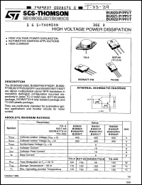 BU922T datasheet: NPN power transistor for automotive ignition applications, 500V, 10A BU922T