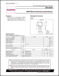 2SC4030 datasheet: NPN transistor for 900V/50mA switching applications 2SC4030