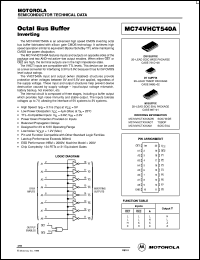 MC74VHCT540ADWR2 datasheet: Octal Bus Buffer (Inverting) MC74VHCT540ADWR2