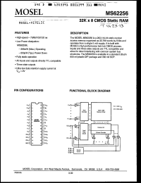 MS62256L-70PC datasheet: 32K x 8 CMOS static RAM, 70ns MS62256L-70PC