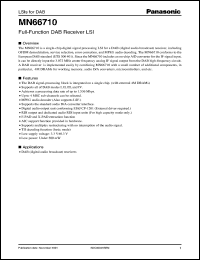 MN66710 datasheet: Full-function DAB receiver LSI MN66710