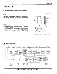 AN7411 datasheet: FM stereo multiplex demodulator AN7411