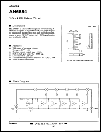 AN6884 datasheet: 5-dot LED driver circuit AN6884