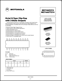 MC74AC374DTR2 datasheet: Octal D Type Flip Flop with 3 State Outputs MC74AC374DTR2