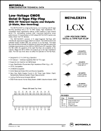 MC74LCX374DTEL datasheet: Low-Voltage CMOS Octal D-Type Flip-Flop with 5V-Tolerant Inputs and Outputs (3-State, Non-Inverting) MC74LCX374DTEL