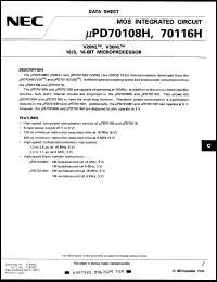 uPD70116HCZ-16 datasheet: 16-bit MOS microprocessor, 16MHz uPD70116HCZ-16