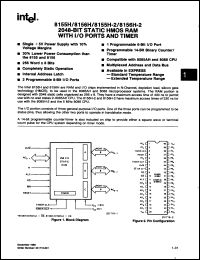 P8155H-2 datasheet: 2048-bit static HMOS RAM with I/O ports and timer P8155H-2