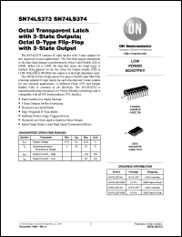 SN74LS374DW datasheet: Octal Transparent Latch with 3-State Outputs; Octal D-Type Flip-Flop WITH 3-STATE OUTPUT SN74LS374DW