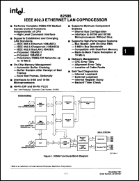 P82586 datasheet: IEEE 802.3 ethernet processor, 8MHz P82586
