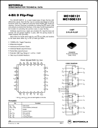 MC100E131FNR2 datasheet: 4-Bit D Flip-Flop MC100E131FNR2