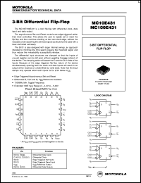 MC100E431FN datasheet: 3-Bit Diff Set/Reset Flip-Flop MC100E431FN