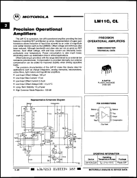 LM11CLN datasheet: Precision operational amplifier LM11CLN