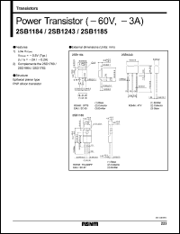 2SB1185 datasheet: PNP power transistor, 60V, 3A 2SB1185