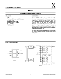 X9015US datasheet: Digitally-controlled potentiometer (Rtotal=50KOhm) X9015US