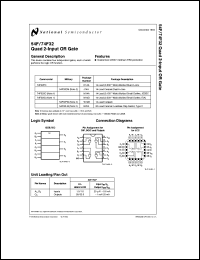 54F32DC datasheet: Quad 2-Input OR Gate 54F32DC