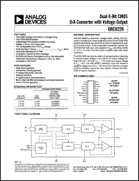 DAC8228FP datasheet: 0.3-17V; dual 8-bit CMOS D/A converter. For disk drive systems, automatic test equipment DAC8228FP
